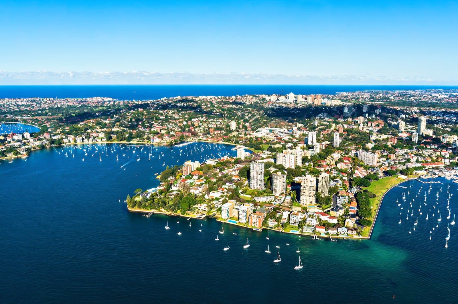 Aerial view of apartment buildings in Sydney's eastern suburbs
